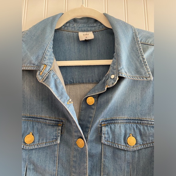 Cabi Long Sleeve Button Up Chambray Soft Denim Western Shirt Medium - Picture 7 of 11